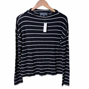 NEW Anthropologie Sunday in Brooklyn Striped Mock Neck Top Size XL